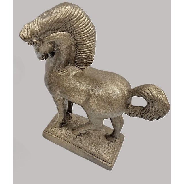 Mid-Century Modern Jaru California Ceramic Greek Revival Roman Stallion Horse Sculpture Circa 1970s For Sale - Image 3 of 11