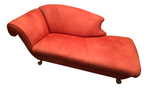 Gaudi Chaise Lounge in Velvet Red with Golden Lions Paw Feet from Bretz, 2003