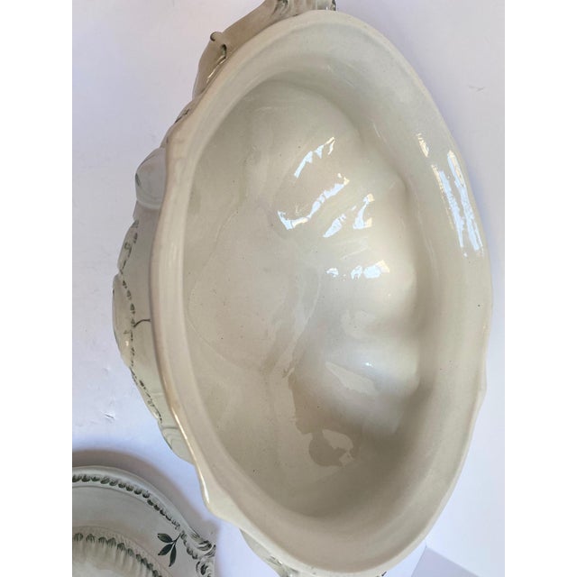 Vintage French Hand-Painted Faience Soup Tureen For Sale - Image 9 of 12