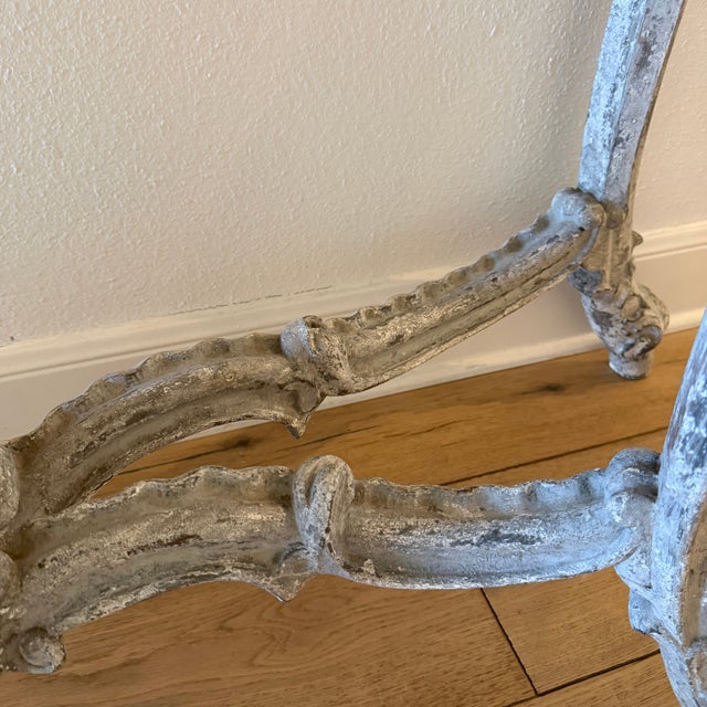 Early 20th Century Italian Rococo Style Shaped Grey Marble-Top Console Table For Sale - Image 10 of 17