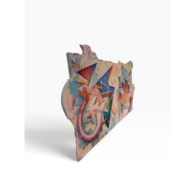 Monumental 103" George D. Green Shaped Canvas Diptych, "Setunthe Woods on Fire" – 1984 For Sale - Image 4 of 11