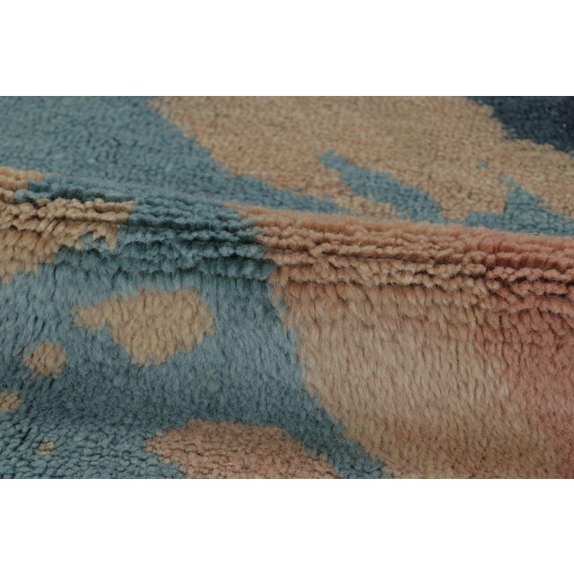 Antique French Art Deco Square Rugs by Jean Burkhalter in Ocean Hues - Rug & Kilim For Sale In New York - Image 6 of 7