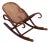 Antique Vienna Secession Dark Bent Oak & Cane Rocking Foot Stool Attributed to Thonet No.7001 For Sale