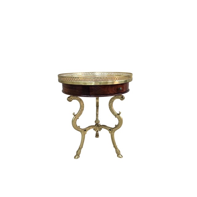 Late 20th Century Vintage French Louis XVI Style Marquetry Gueridon Side Table For Sale - Image 5 of 7
