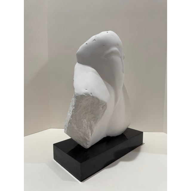 Mid 20th Century Larry Mohr Abstract Carved Head Sculpture on Base Signed For Sale - Image 5 of 6