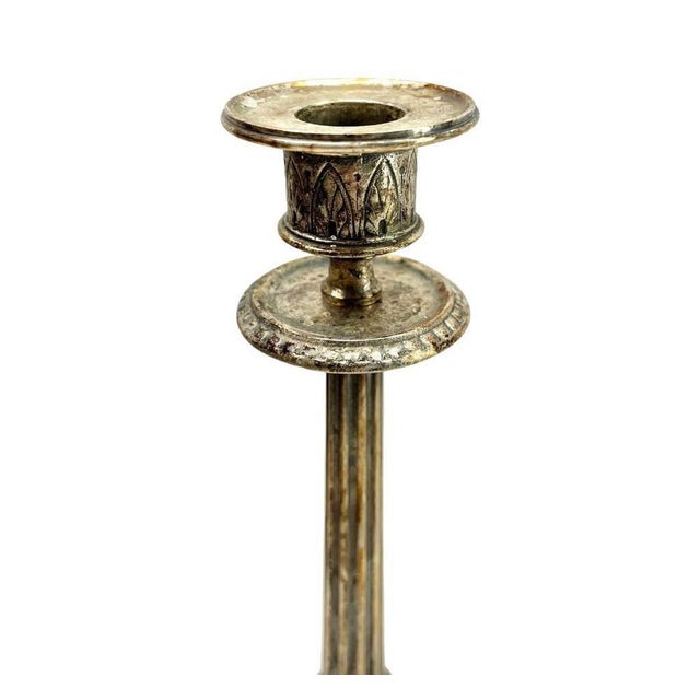 Antique Cast Brass Candleholders, 1900s, Set of 2 For Sale - Image 10 of 15