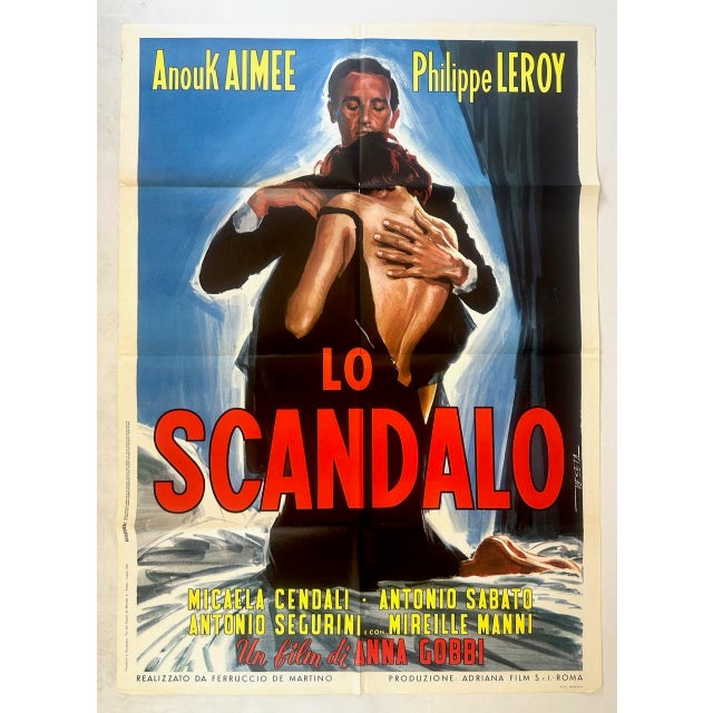 1960s Vintage Italian Lo Scandalo Movie Poster, 1966 For Sale - Image 5 of 5