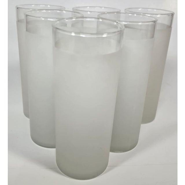 Frosted Highballs- Set of Six For Sale - Image 10 of 11