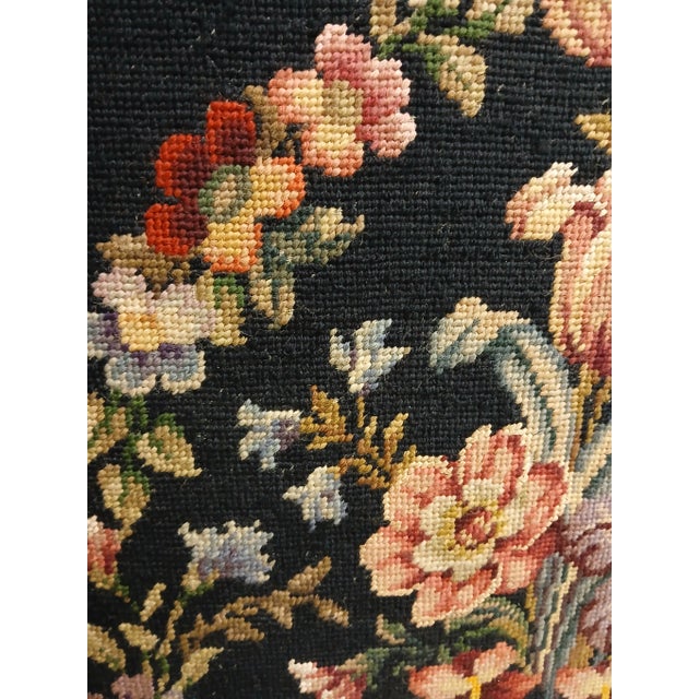 Vintage Large Framed Floral Needlepoint For Sale - Image 4 of 10
