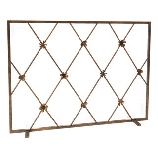 Tobacco Flora Fireplace Screen For Sale