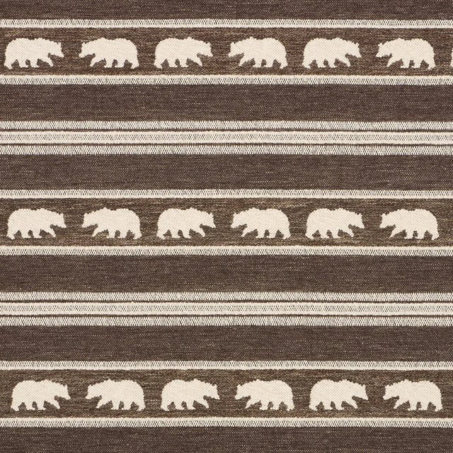 SAMPLE - Schumacher Koda Stripe Fabric In Coffee For Sale