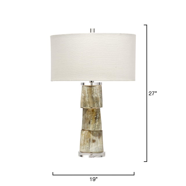 Contemporary Stag Table Lamp, Cream Stacked Horn For Sale - Image 3 of 5