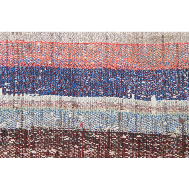 Textile Vintage Turkish Hand-Knotted Wool Cotton Beige Kilim Runner Rug For Sale - Image 7 of 10