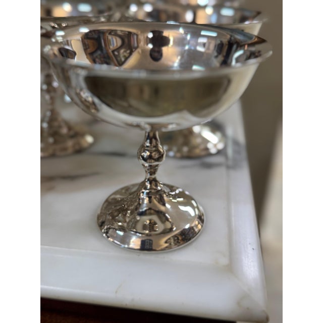 Silver Mid 20th Century Silver Plate Coupes Set of 12 For Sale - Image 8 of 9