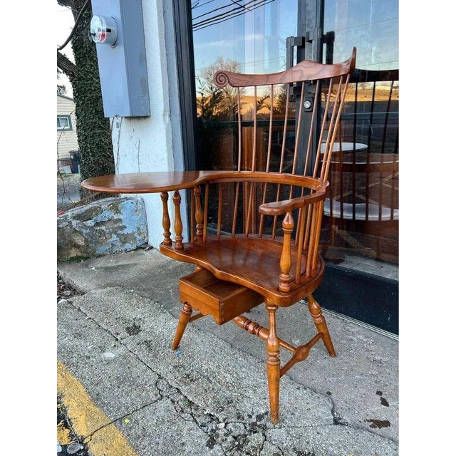 20th Century Colonial Revival, Windsor Writing Armchair For Sale - Image 4 of 12