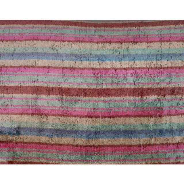 Pink Contemporary Multi Color Velvet Throw Pillow & Down Insert For Sale - Image 8 of 10