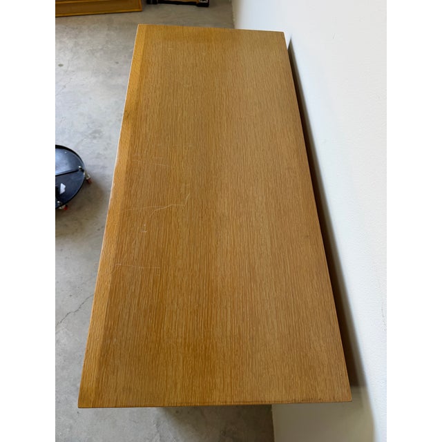 James Mont Attributed Regency Chinoiserie Cerused Oak Cabinet With Silvered Relief Panels For Sale - Image 9 of 12