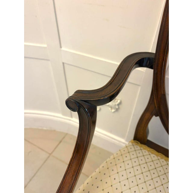 Antique English Edwardian Mahogany Shield Back Dining Chairs from Maple & Co., 1900s, Set of 10 For Sale - Image 13 of 18