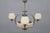 Art Deco Nickel and Cream Glass Chandelier, 1930s For Sale - Image 3 of 14