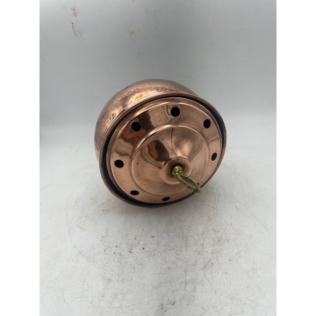 Vintage Copper Perforated Pot With Lid For Sale In Nashville - Image 6 of 6
