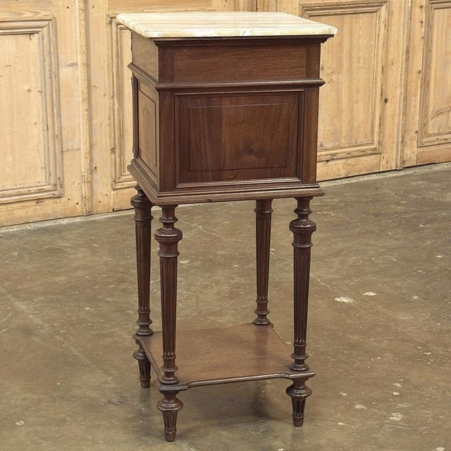 19th Century French Louis XVI Walnut Nightstand For Sale - Image 16 of 16