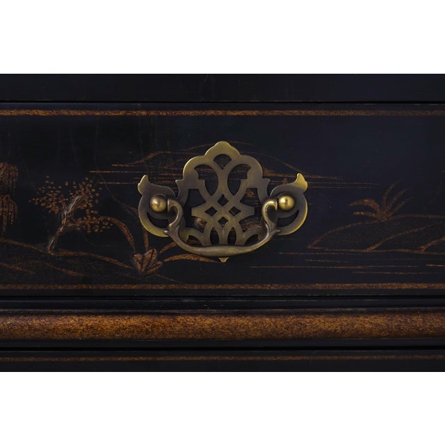 Harden Black Painted Chinoiserie Secretary Desk For Sale - Image 10 of 18