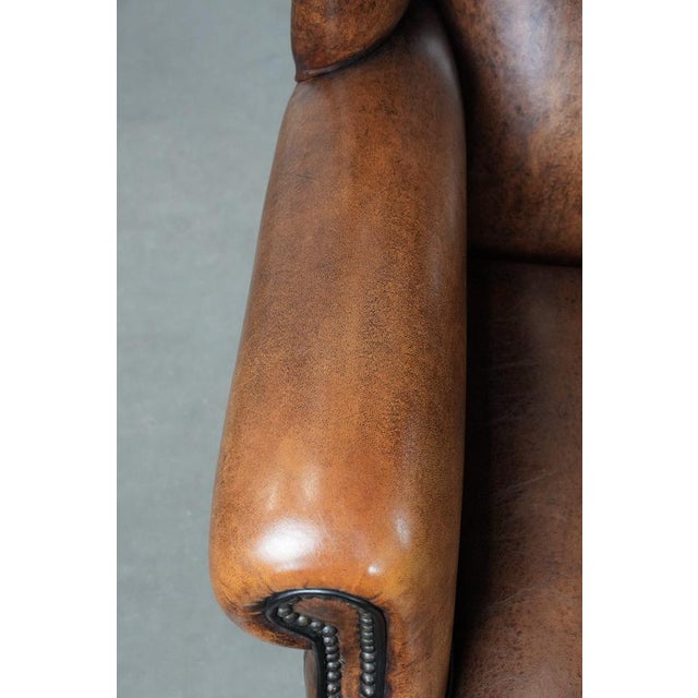 Animal Skin Club Chair in Sheepskin Leather For Sale - Image 7 of 15