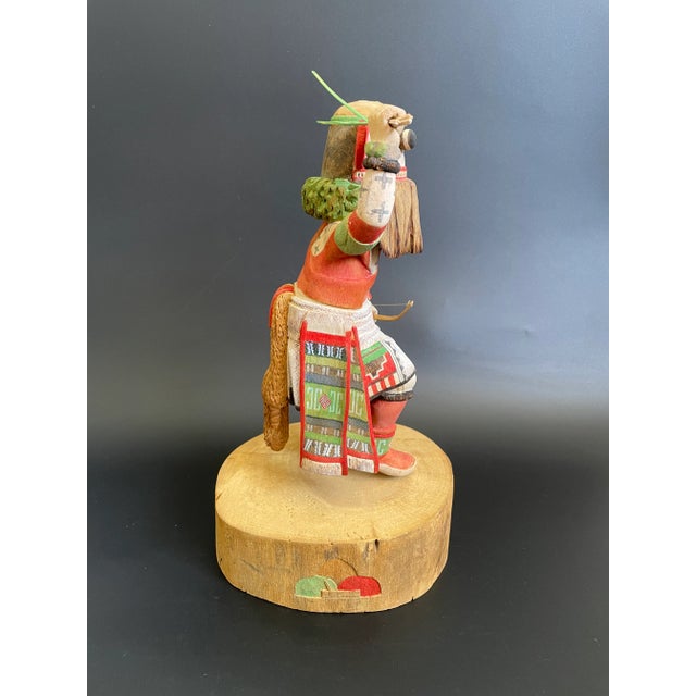 1986 Hopi Carved Broadface Wuyak-Kuita Kachina by Kevin Pochoema For Sale - Image 4 of 12