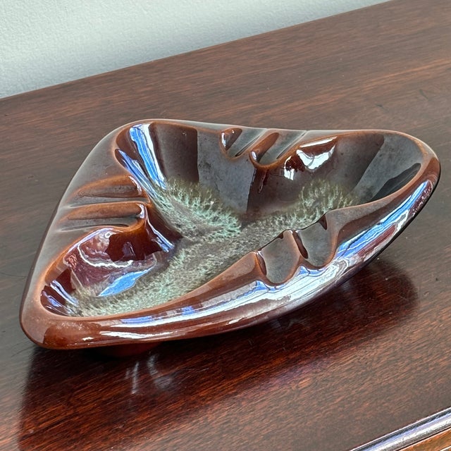Mid 20th Century Vintage Mid-Century Modern Drip Glaze Ashtray / Catchall For Sale - Image 5 of 12