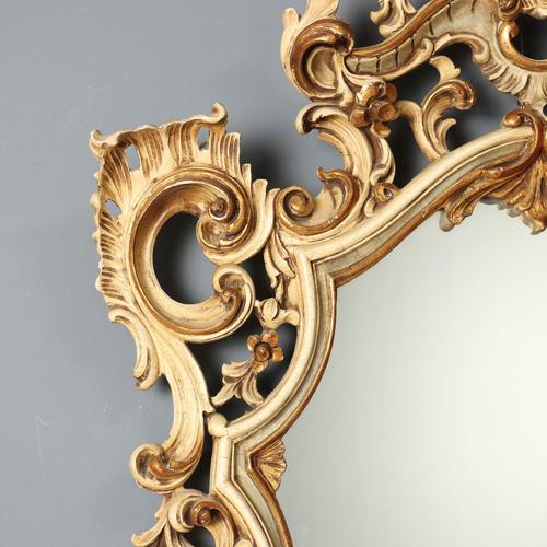 Lacquered and Gilded Style Mirror For Sale - Image 4 of 10