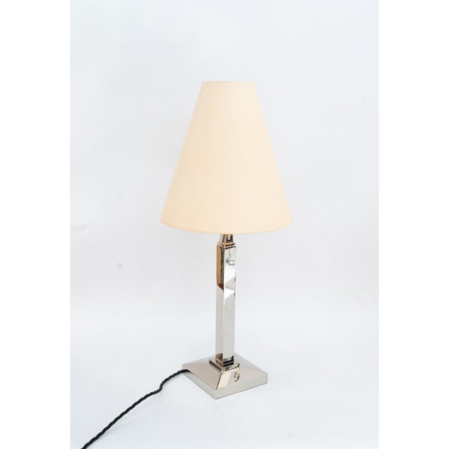 Brass ( Nickel - plated ) Fabric shade is replaced ( new ) European Plug (up to 250V).The wiring of this item may be...