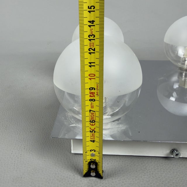 Ceiling Lamp in Chrome and Metal with Glass Bowls For Sale - Image 10 of 11