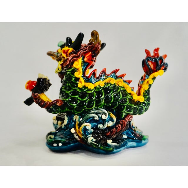 1990s Koji Pottery Asian Porcelain Dragon Statue Chairish