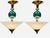 Mid-Century Modern 1980s Pair Vintage Hivo Van Teal Mid Century Lucite Brass Elegant Hanging Pendants For Sale - Image 3 of 7