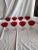 1940s Set of Eight Vintage Ruby Red With Clear Faceted Stems Champagne Glasses For Sale - Image 5 of 8