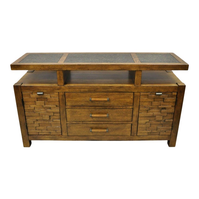 Schnadig Home Collections River Run Oak Sideboard Buffet Granite Top Chairish