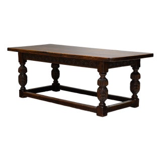 Oak Refectory Table, 1850s For Sale