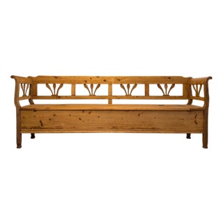 Antique Biedermeier Provincial Chest Bench For Sale