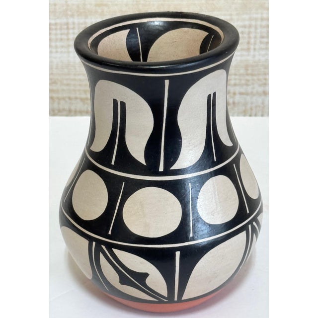 San Domingo (Kewa) Black-on-Cream Pottery Vase by Darrin Aguilar A finely executed contemporary Pueblo pottery Vase by...