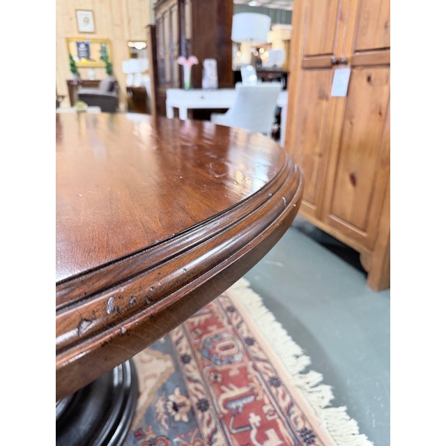 Hekman Furniture Hekman Round Pedestal Dining Table in Walnut Finish For Sale - Image 4 of 7