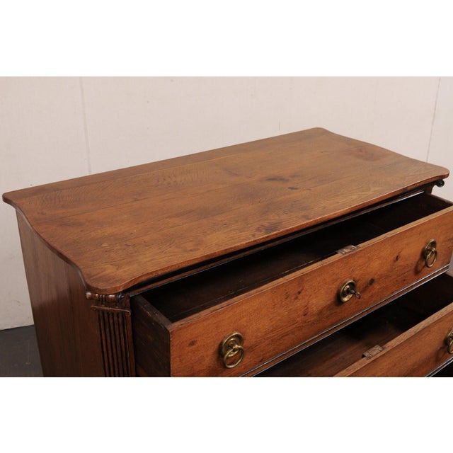 Wood 19th Century French Wooden Commode w/Neat Brass Hardware For Sale - Image 7 of 10