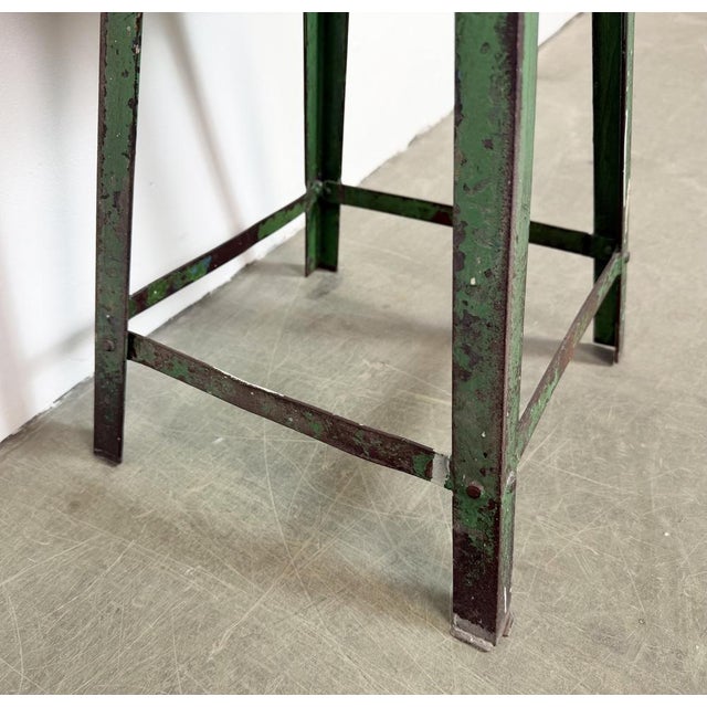 Industrial Green Workshop Stool, 1960s For Sale - Image 11 of 16