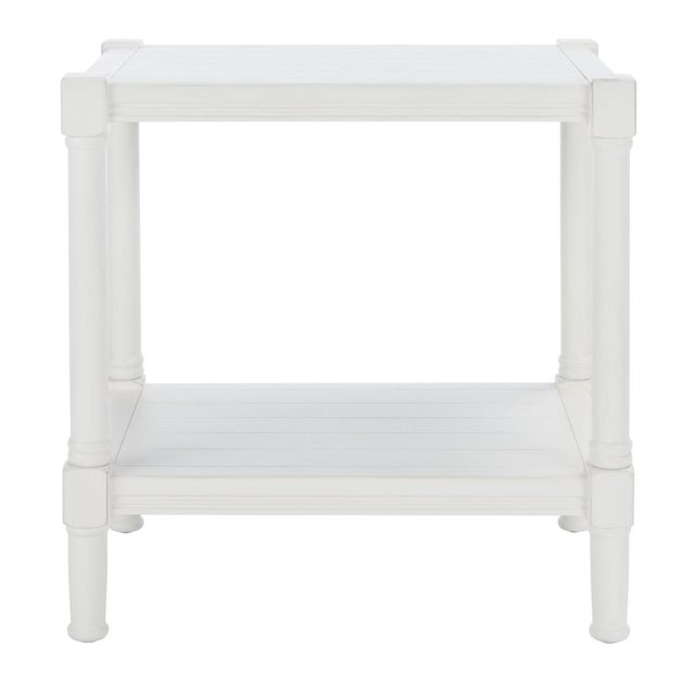 Antique White Rafiki Rectangle Accent Table in Distressed White For Sale - Image 8 of 8