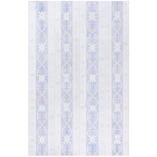 Doris Leslie Blau Vintage Indian Dhurrie Soft Beige Flatweave Cotton Carpet For Sale