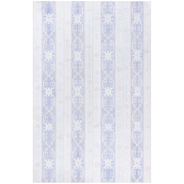 Doris Leslie Blau Vintage Indian Dhurrie Soft Beige Flatweave Cotton Carpet For Sale