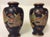 A pair of vases, each measuring 22 cm x 12 cm. The vases are ivory-colored Satsuma ceramic with crackle details painted in...
