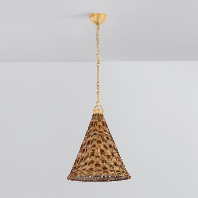 Hudson Valley Lighting Kensington 14.75 in. 1 Light Pendant in Aged Brass Finish For Sale In New York - Image 6 of 8