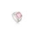 Art Deco Stunning Pink Zirconia Asscher Cut Solitaire Ring in Ottoman Design for Unisex- Size 8 For Sale - Image 3 of 11