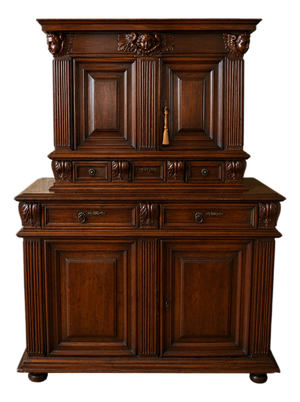 Renaissance Walnut 2-Part Buffet, 17th Century