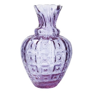 Large Textured Empoli Vase in Alexandrite Glass, 1960s For Sale